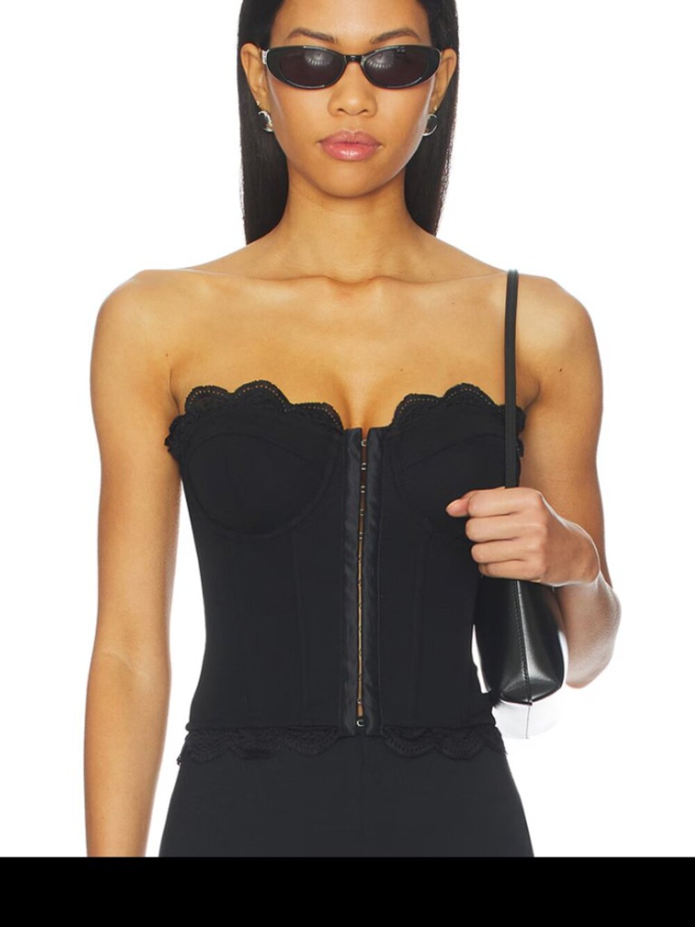 NWT Good American Matte Jersey Lace Trim Bustier, bought from REVOLVE